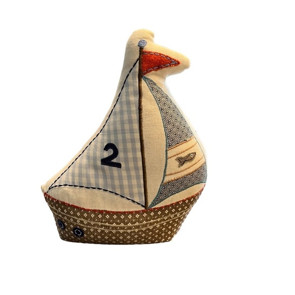 Nautical Coastal Boat Doorstop Cotton Weighted - Picture 4 of 4